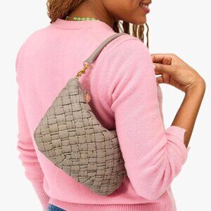 CLARE V Petit Moyen Messenger Crossbody Puffy Woven Leather Bag